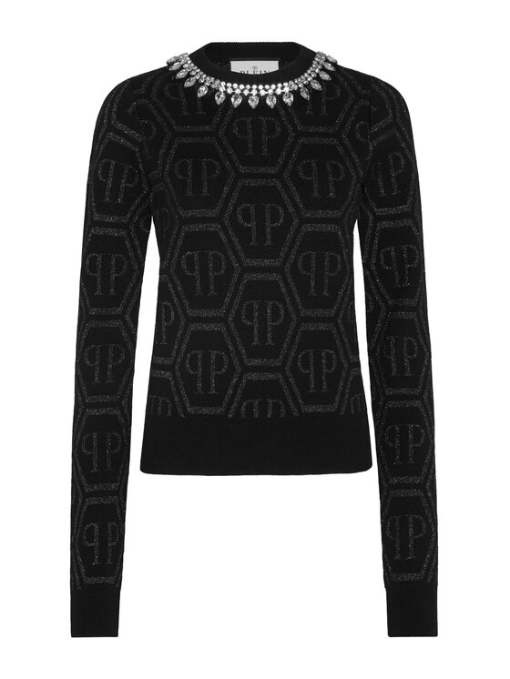 PHILIPP PLEIN PHILIPP PLEIN Sweter 15281 Czarny Regular Fit