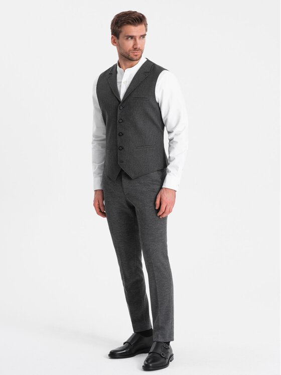 Ombre Ombre Kamizelka OM-BLZV-0109 Szary Fitting Fit