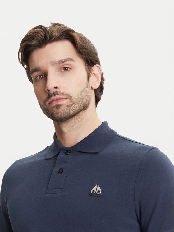 Moose Knuckles Moose Knuckles Тениска с яка и копчета Everett M34MT712 Тъмносин Slim Fit