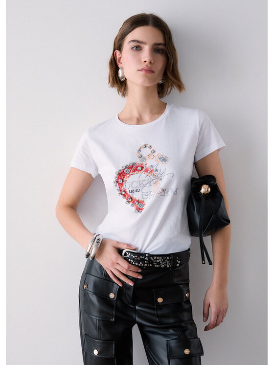 Liu Jo Liu Jo T-Shirt WF6407JS923L9434 Biały Regular Fit