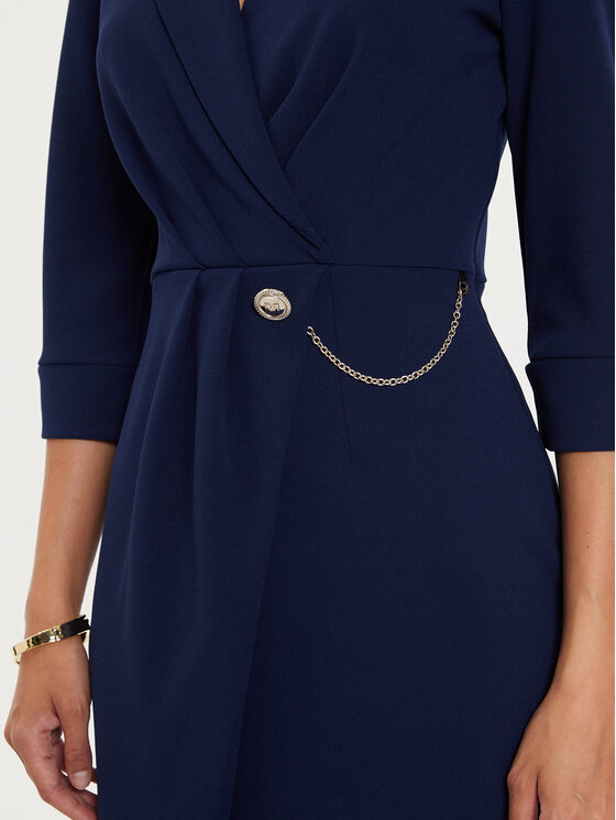 Rinascimento Rinascimento Kokteilinė suknelė CFC0019592002 Tamsiai mėlyna Regular Fit