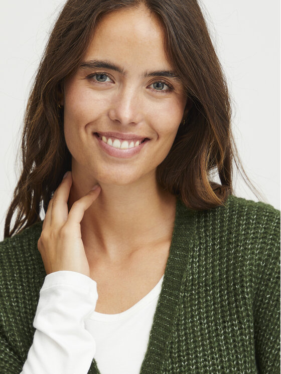Fransa Fransa Kardigan 20612719 Roheline Regular Fit