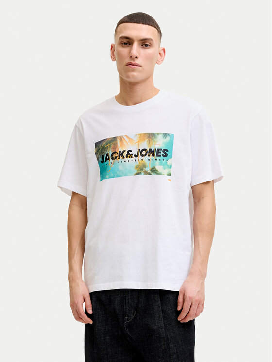 Jack & Jones Tricou Indiana Tee 12288112 Alb Regular Fit