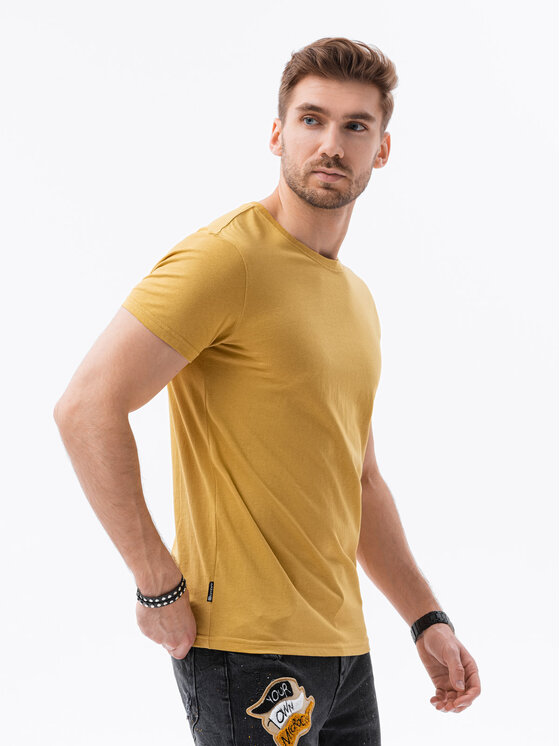 Ombre Ombre T-Shirt S1370 Žlutá Regular Fit