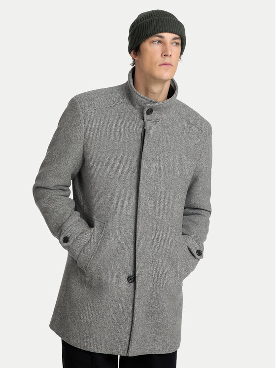 Selected Homme Selected Homme Vilnas mētelis 16094322 Pelēks Regular Fit