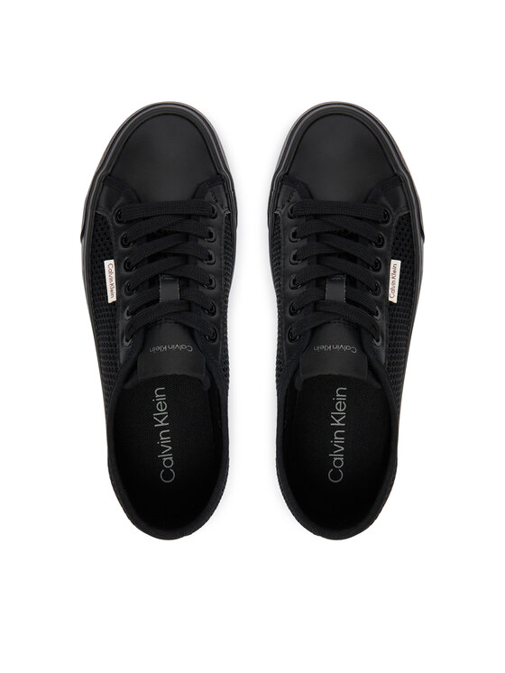 Calvin Klein Calvin Klein Sneakersy Vulc Flatf Lace Up Lin Mesh HW0HW02971 Černá