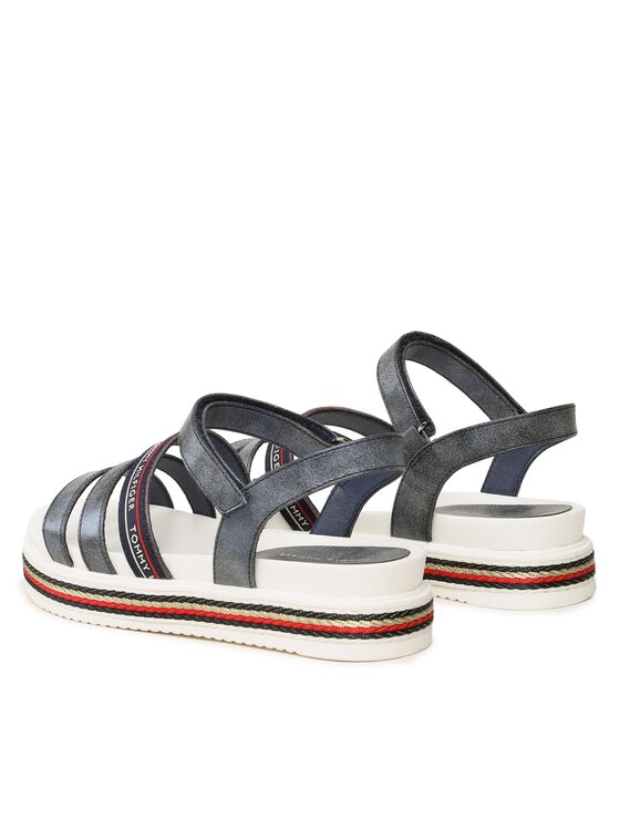 Tommy Hilfiger Tommy Hilfiger Basutės Platform Velcro Sandal T3A2-32763-0568 S Tamsiai mėlyna