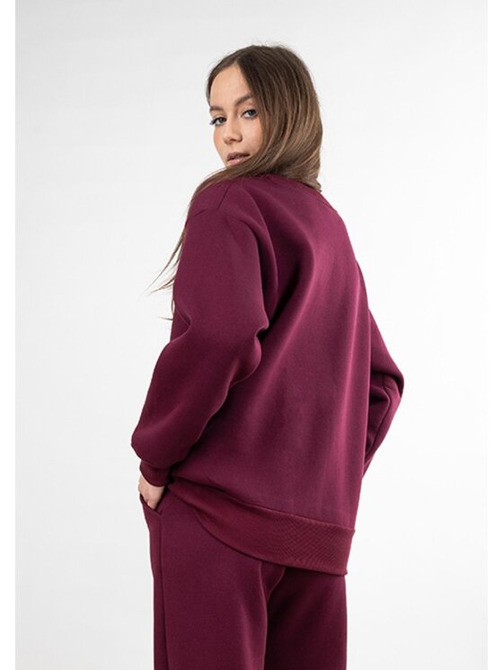 DKaren Sport DKaren Sport Bluza BRehema Bordowy Classic Fit