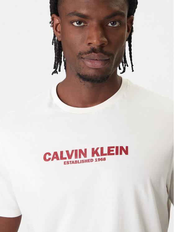 Calvin Klein Calvin Klein Tricou 30s Graphic LV04RE820G Alb Regular Fit