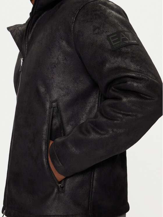 EA7 Emporio Armani EA7 Emporio Armani Bunda z imitácie kože 6DPBA5 PN54Z 1200 Čierna Regular Fit