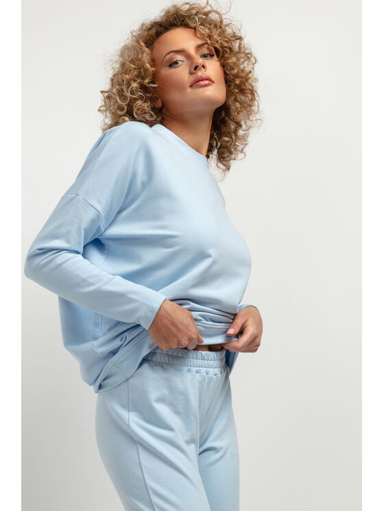 Tessita Tessita Bluza T381 Niebieski Straight Fit