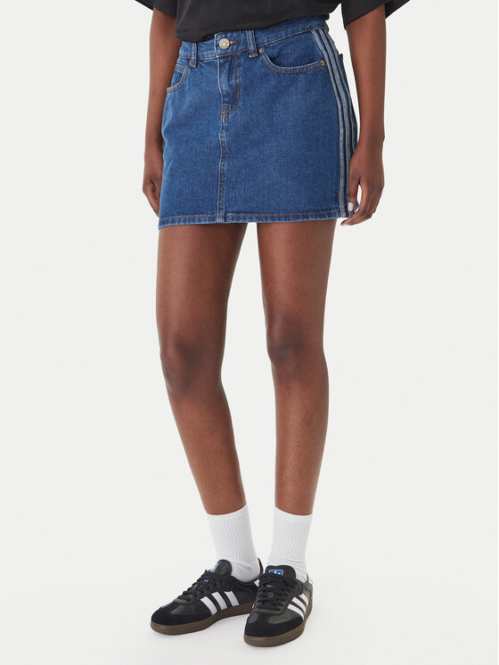 adidas adidas Дънкова пола 3-Stripes KD2901 Син Regular Fit