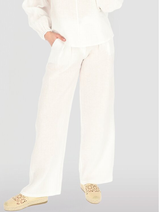 Perso Perso Spodnie damskie PTE255039F Biały Regular Fit