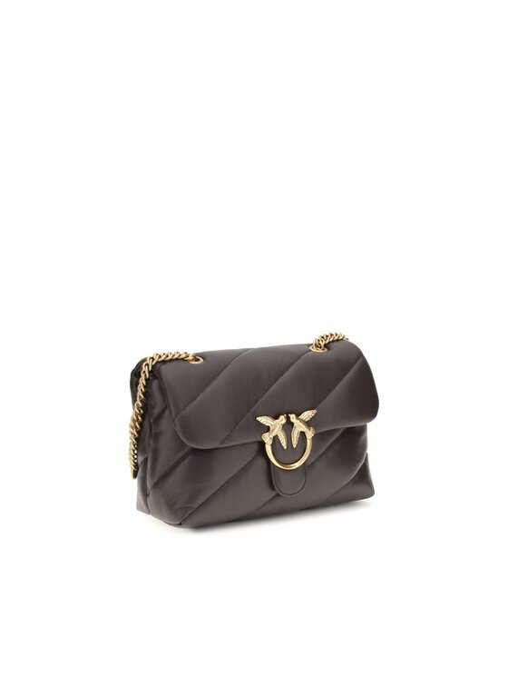 PINKO PINKO Torebka Brown Calf Leather Bos Taurus Shoulder Brązowy