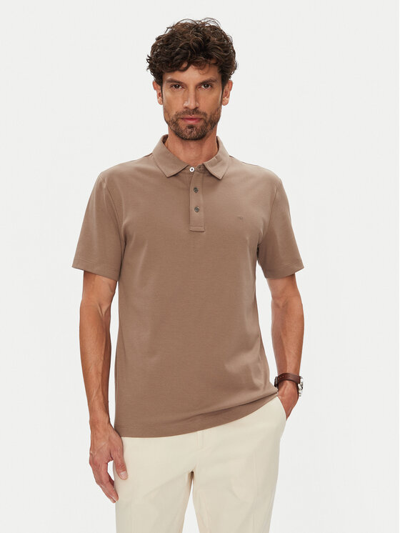 Michael Kors Męskie Polo, rozmiar M, Brązowe, CS15073C93