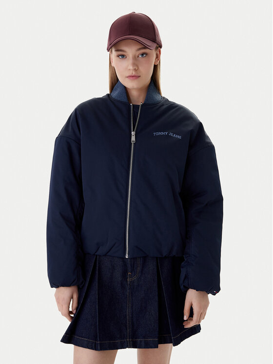 Tommy Jeans Tommy Jeans Bomberjacke Varsity DW0DW22044 Dunkelblau Relaxed Fit