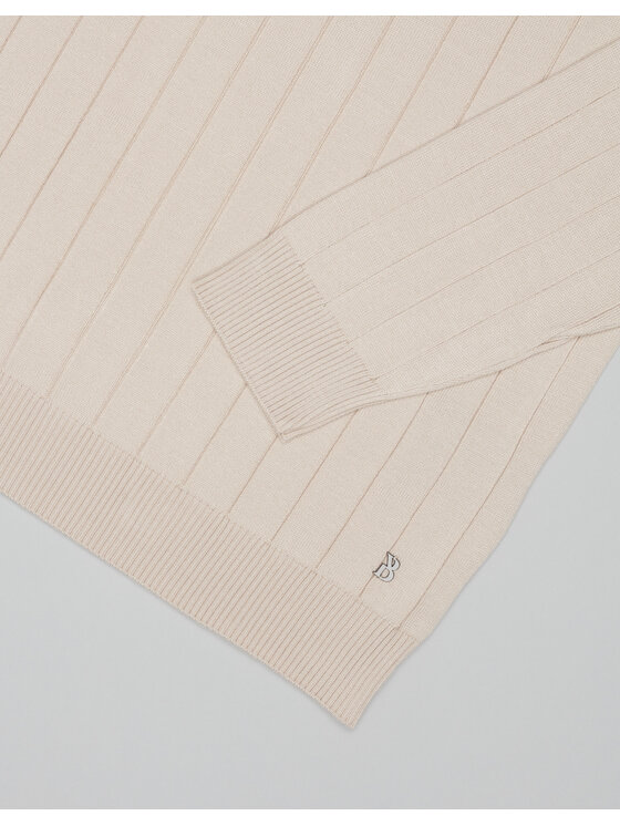 Borgio Borgio Sweter gratteri Beżowy Slim Fit