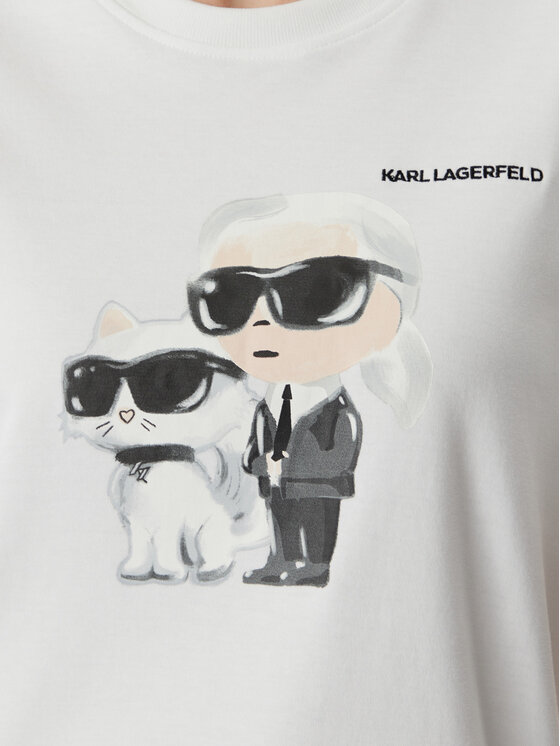 KARL LAGERFELD KARL LAGERFELD T-Shirt A3W17077 Biały Regular Fit