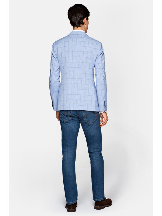 Lancerto Lancerto Marynarka Alamosa Błękitny Slim Fit