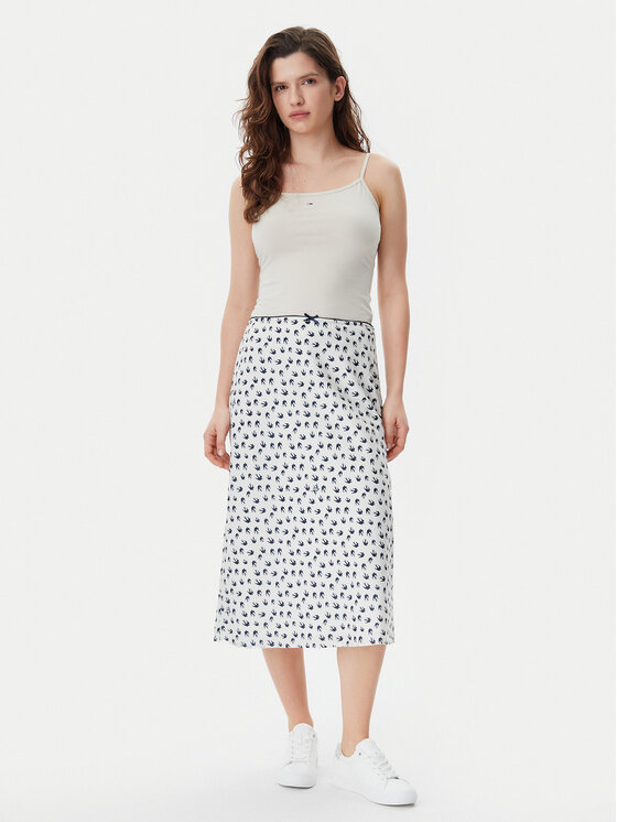 Tommy Jeans Tommy Jeans Spódnica midi DW0DW20272 Écru Regular Fit