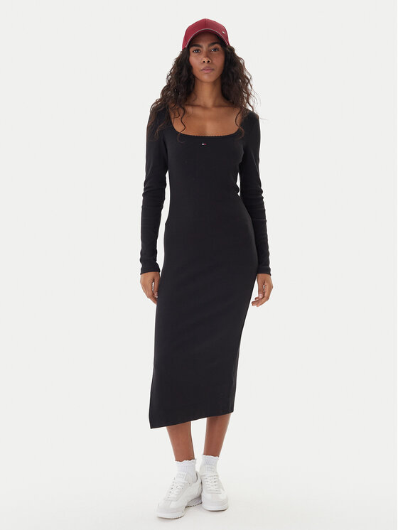 Tommy Jeans Tommy Jeans Igapäevane kleit DW0DW21915 Must Slim Fit