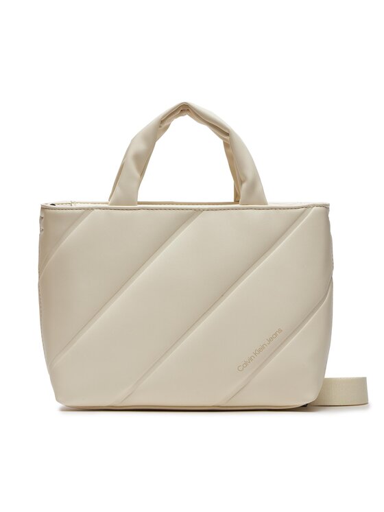 Calvin Klein Jeans Calvin Klein Jeans Geantă Quilted Micro Ew Tote22 K60K611957 Écru