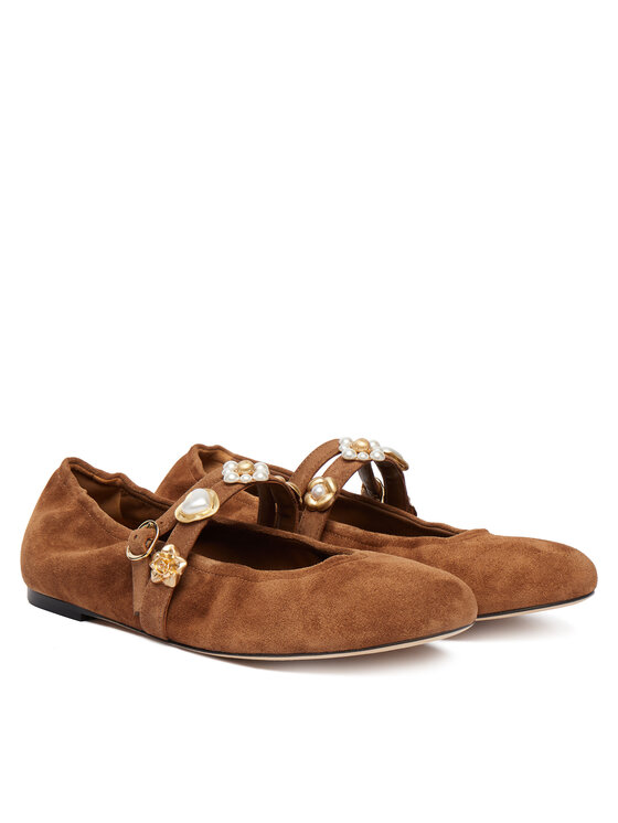 Stuart Weitzman Stuart Weitzman Baleriny Socharming Mary Jane SN125 Brązowy