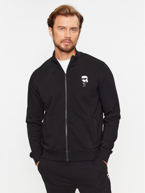 KARL LAGERFELD KARL LAGERFELD Majica dugih rukava Sweat Zip 705895 500900 Crna Regular Fit