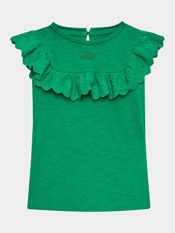 Guess Guess Bluza K3GP26 K6XN1 Zelena Regular Fit