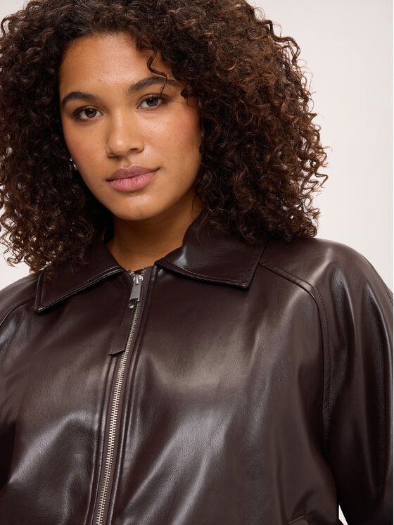 Fiorella Rubino Fiorella Rubino Kurtka z imitacji skóry R300L000344N022 Brązowy Regular Fit