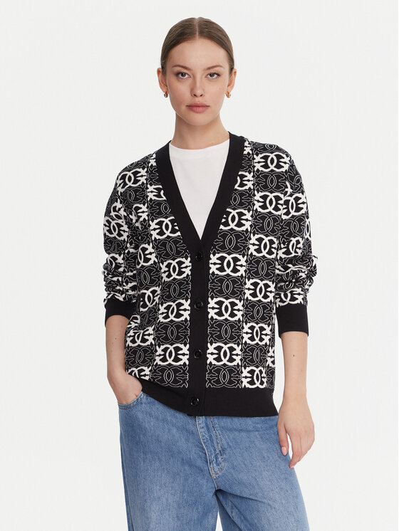 PINKO Cardigan Half Breed 106042 A2YD Negru Regular Fit