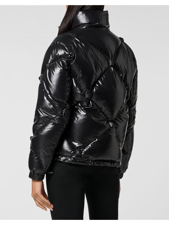 PHILIPP PLEIN PHILIPP PLEIN Vatovaná bunda 8635 Čierna Regular Fit