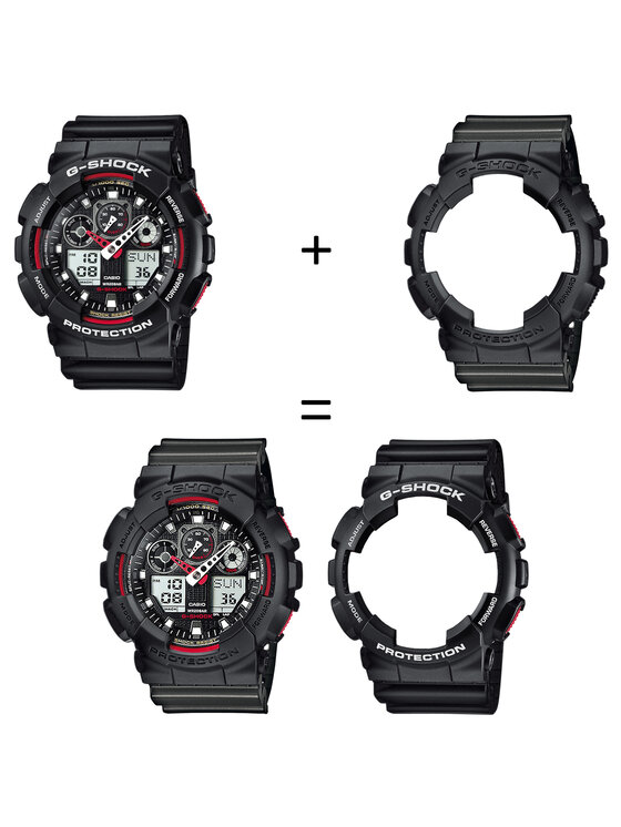 Casio Casio Zegarek SET GA-100-1A4ER + BEZEL 10358741 + PASEK 10467764 Czarny