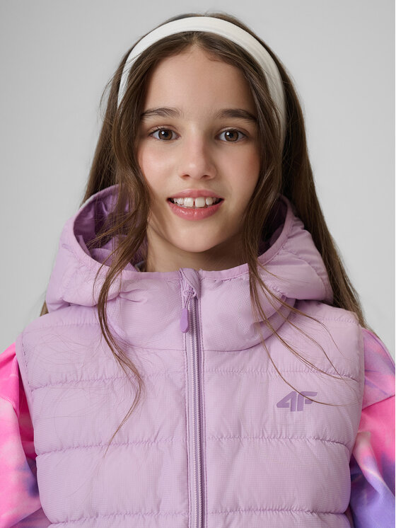 4F 4F Kamizelka OUTERWEAR Fioletowy jasny Regular Fit