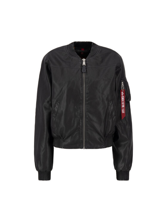 Alpha Industries Alpha Industries Kurtka bomber MA-1 Faux Leather Vintage Bomber Jacket Women Czarny Regular Fit