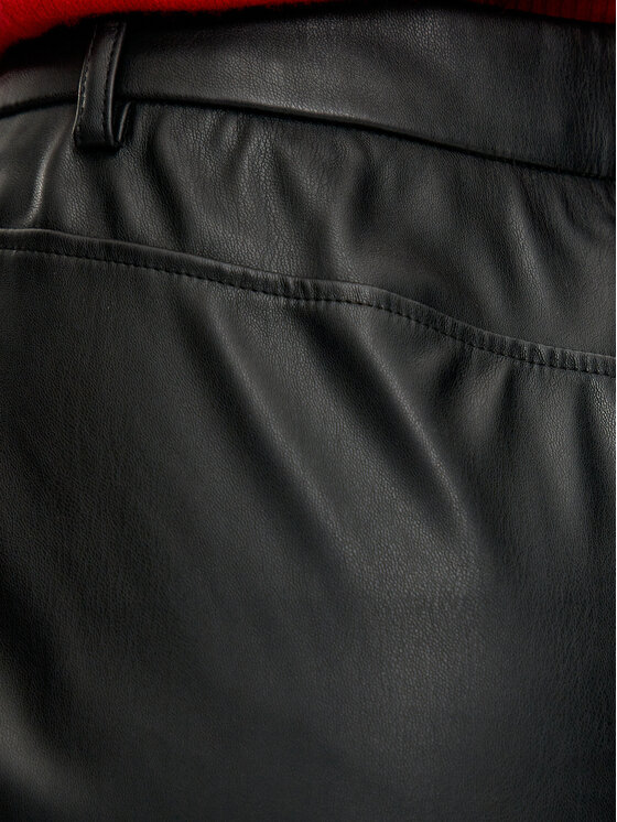 Vila Vila Штани зі штучної шкіри Paloma 14098247 Чорний Flare Fit