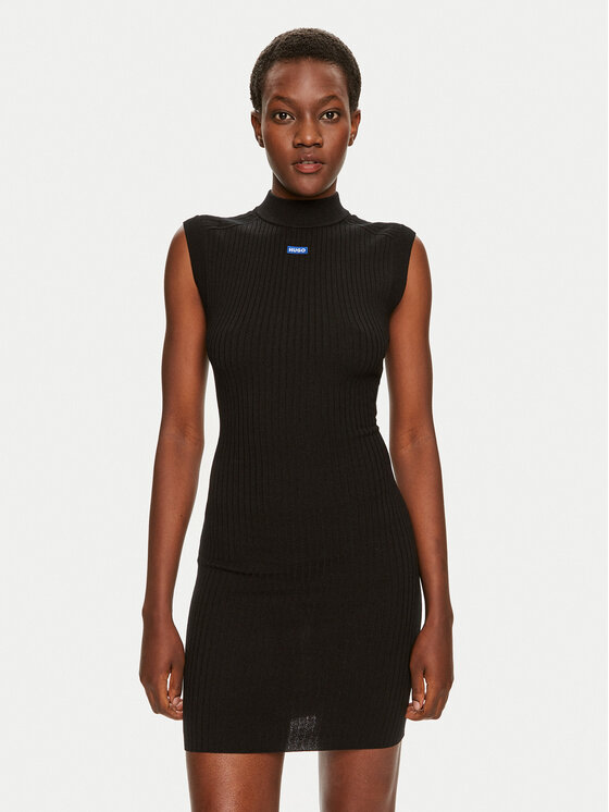HUGO HUGO Džemper haljina Scooler 50518301 Crna Slim Fit