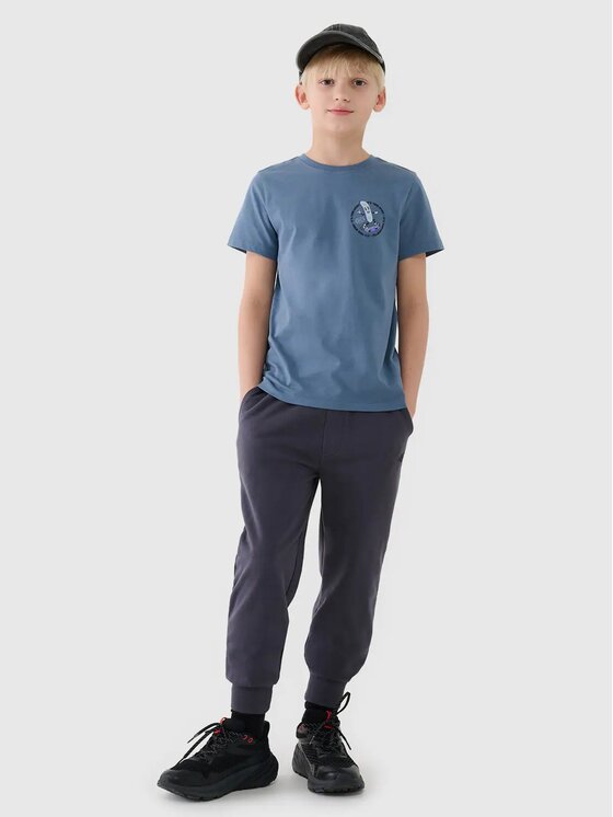 4F 4F Tričko 4FJRSS25TTSHM2565-32S Modrá Regular Fit