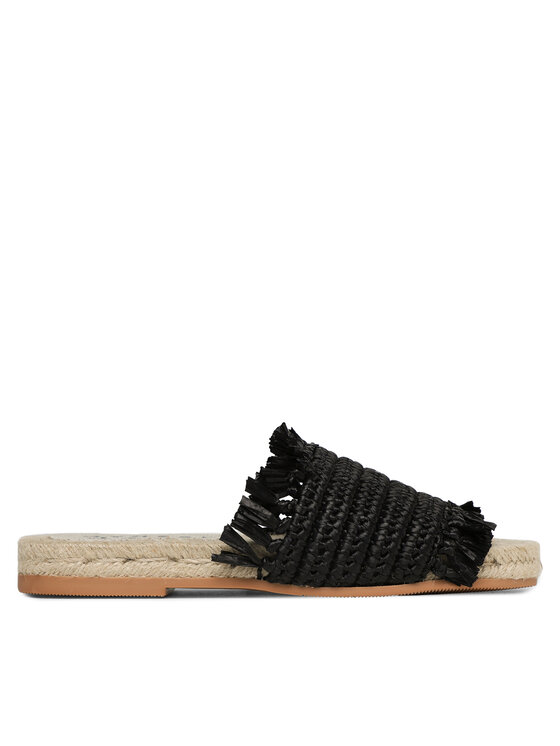 Manebi Espadrile Fringed Knots Raffia Jute Sandals V 3.1 Y0 Crna