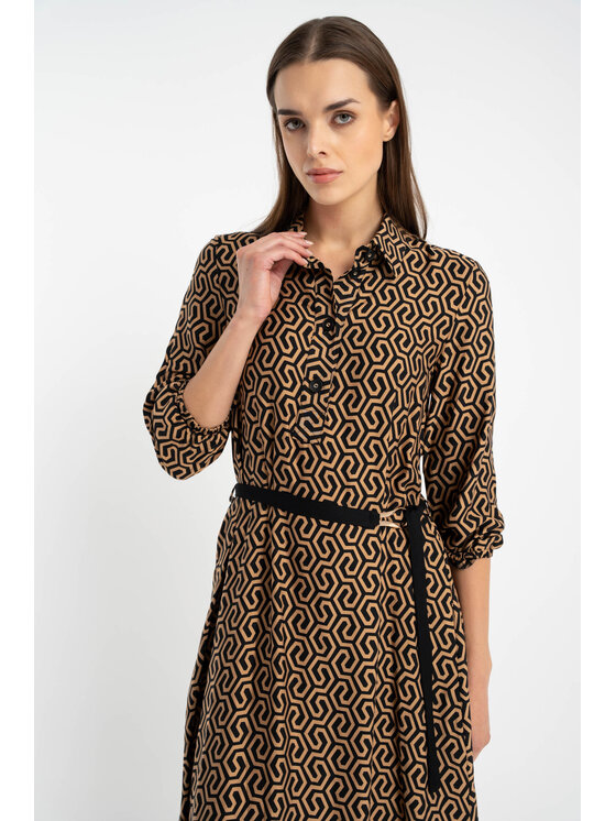 CLICK CLICK Každodenní šaty 60-6152 Zlatá Regular Fit