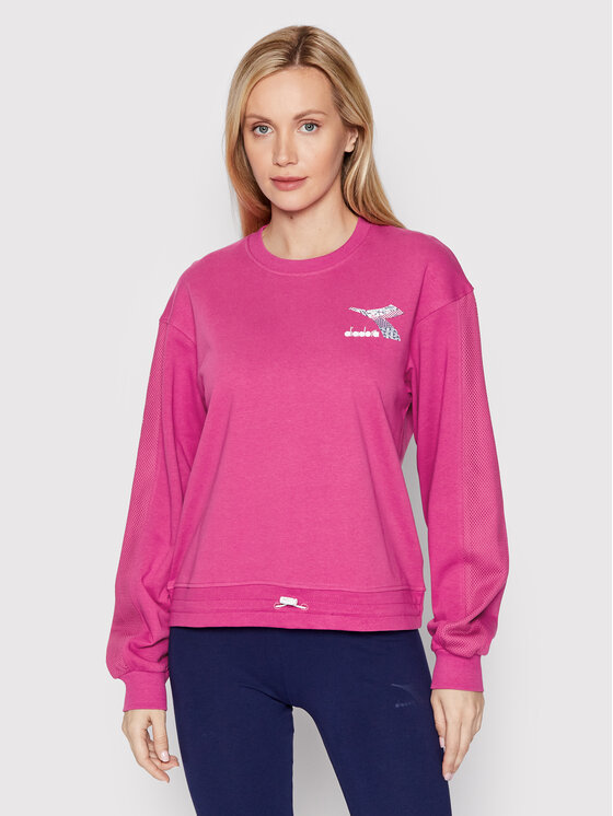 Diadora Diadora Bluza L.Sweat Floss 102.178184 Różowy Regular Fit