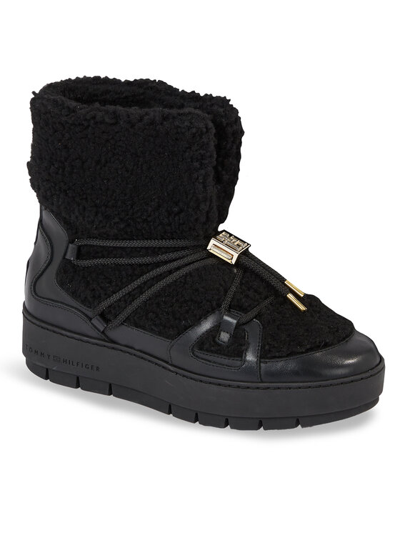 Tommy Hilfiger Tommy Hilfiger Schneeschuhe Tommy Teddy Snowboot FW0FW07505 Schwarz
