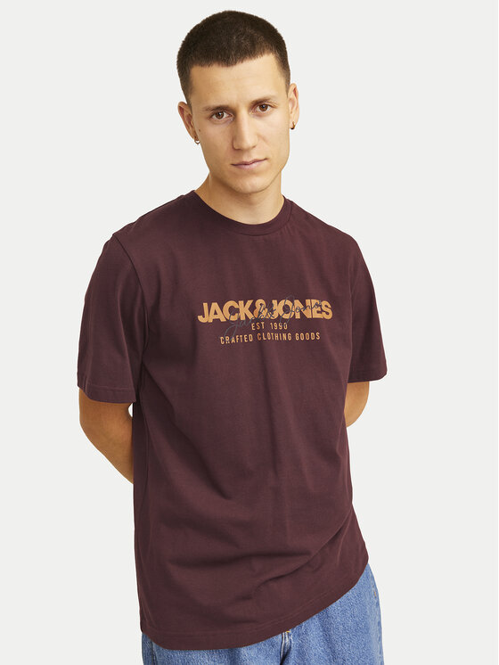 Jack & Jones Jack & Jones T-Shirt Alvis 12256803 Czerwony Standard Fit