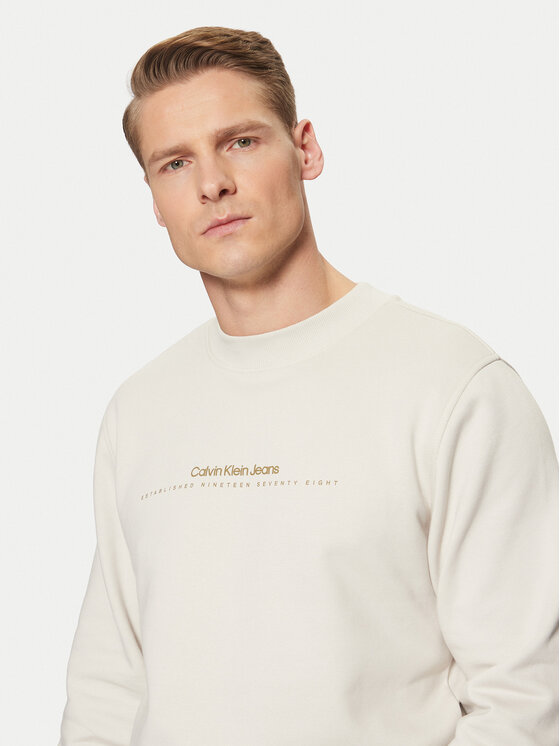 Calvin Klein Jeans Calvin Klein Jeans Majica dugih rukava Minimal Logo J30J327119 Bež Regular Fit
