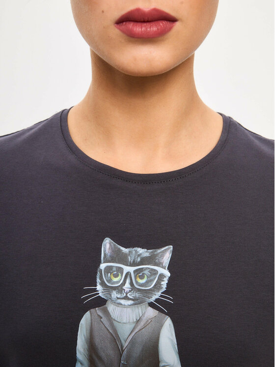 CAT by maniita lacitta CAT by maniita lacitta T-Shirt Printed oversized T-shirt Szary Long Fit