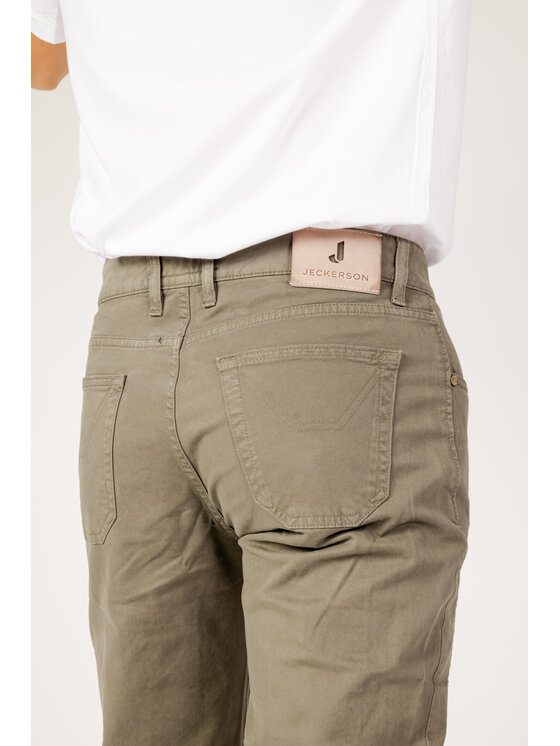 Jeckerson Jeckerson Pantalone da abito JOHN 5TASCHE TOPPA SLIM Verde Slim Fit