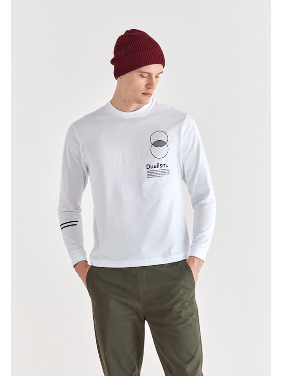 Pako Lorente Pako Lorente Longsleeve M21WF-TL-049 Biały Classic Fit