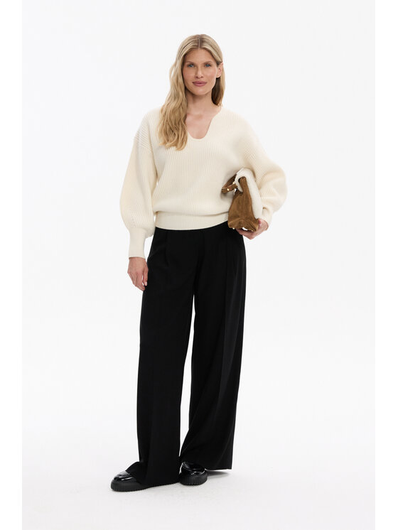 Deni Cler Milano Deni Cler Milano Sweter T-DC-S461-F5-90-11-1 Kremowy Loose Fit
