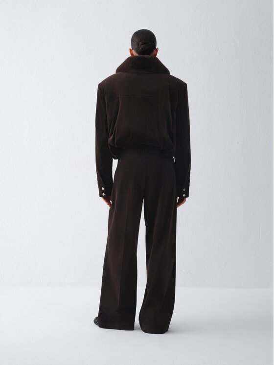 La Mania La Mania Spodnie materiałowe CADIZ Brązowy Loose Fit