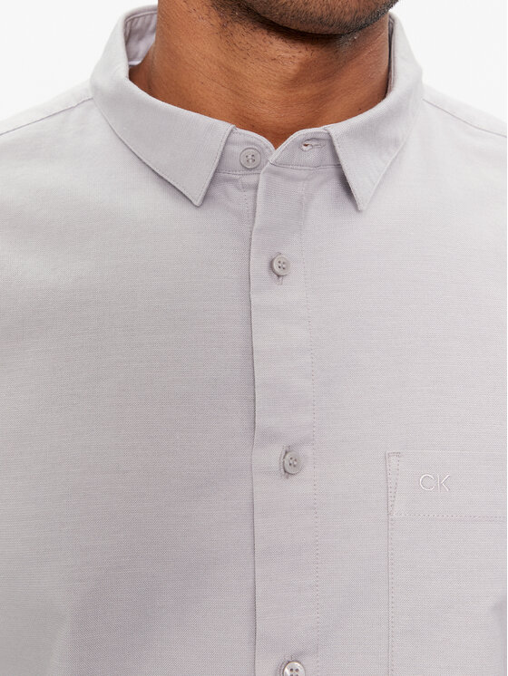 Calvin Klein Calvin Klein Koszula Oxford K10K112155 Szary Regular Fit